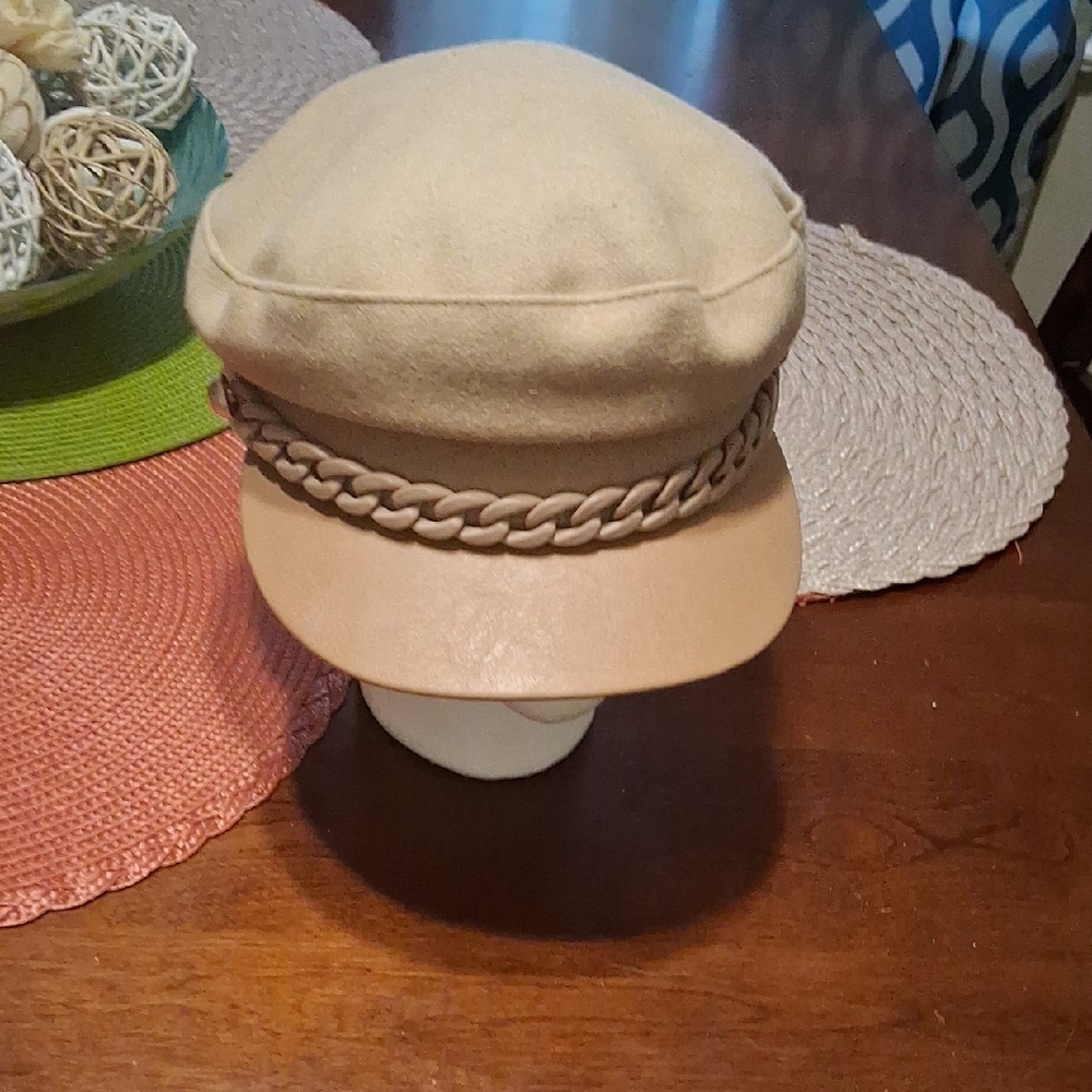 Tan Chain-Embellished Cap - Picture 4 of 5